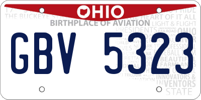 OH license plate GBV5323