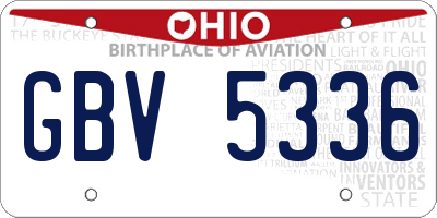 OH license plate GBV5336