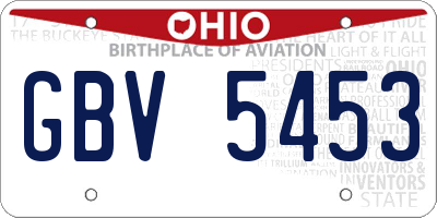 OH license plate GBV5453
