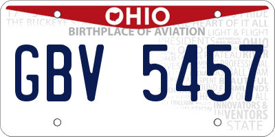 OH license plate GBV5457