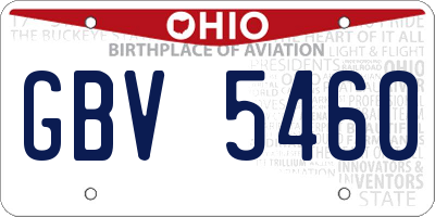 OH license plate GBV5460