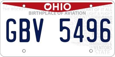 OH license plate GBV5496