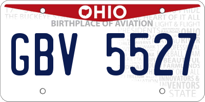 OH license plate GBV5527
