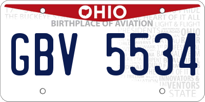 OH license plate GBV5534
