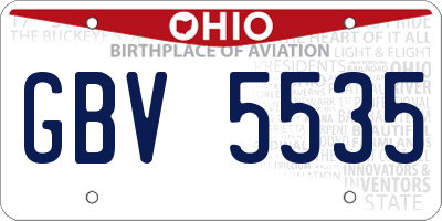 OH license plate GBV5535