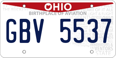 OH license plate GBV5537
