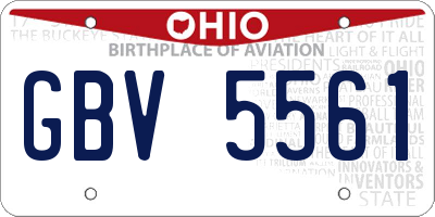 OH license plate GBV5561