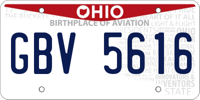 OH license plate GBV5616