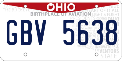 OH license plate GBV5638