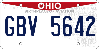 OH license plate GBV5642