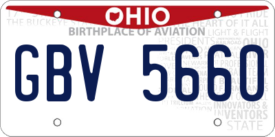 OH license plate GBV5660
