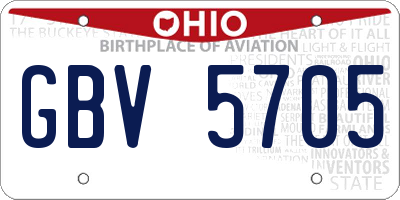 OH license plate GBV5705