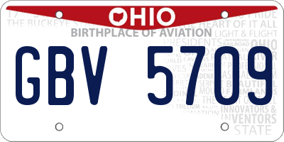 OH license plate GBV5709