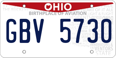 OH license plate GBV5730