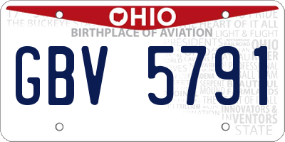 OH license plate GBV5791
