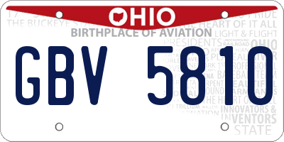 OH license plate GBV5810