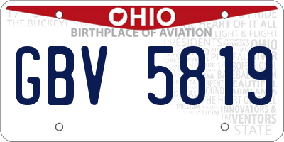 OH license plate GBV5819