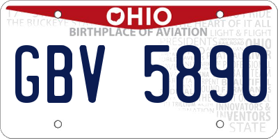 OH license plate GBV5890