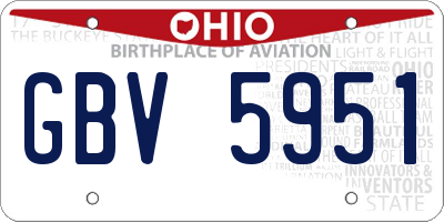 OH license plate GBV5951
