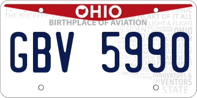 OH license plate GBV5990