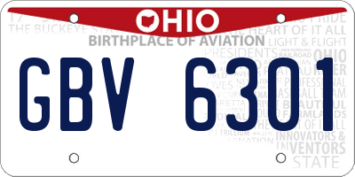 OH license plate GBV6301