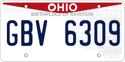 OH license plate GBV6309