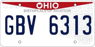 OH license plate GBV6313