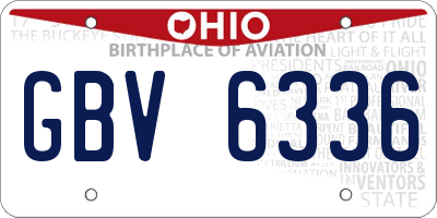 OH license plate GBV6336