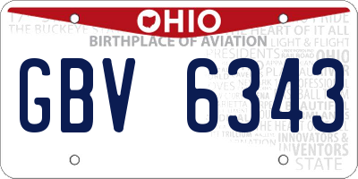 OH license plate GBV6343