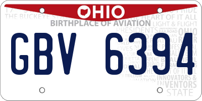 OH license plate GBV6394