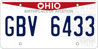 OH license plate GBV6433