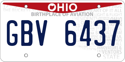 OH license plate GBV6437