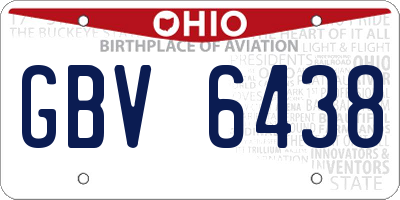 OH license plate GBV6438