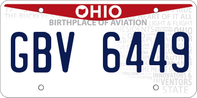 OH license plate GBV6449