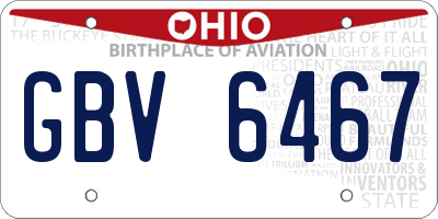 OH license plate GBV6467