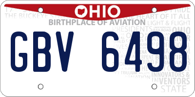 OH license plate GBV6498