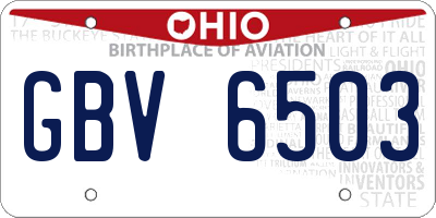 OH license plate GBV6503