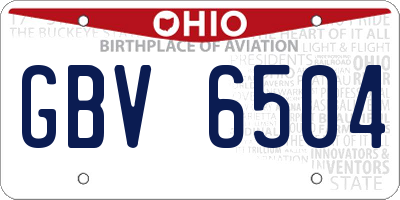 OH license plate GBV6504
