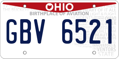 OH license plate GBV6521