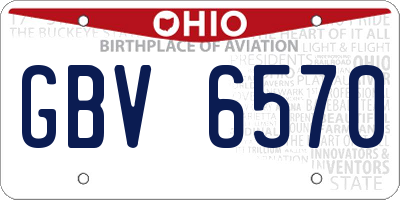 OH license plate GBV6570