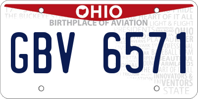 OH license plate GBV6571