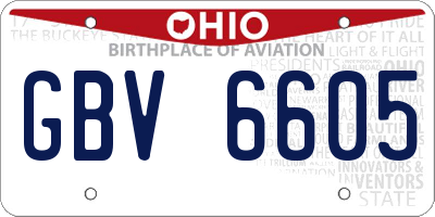 OH license plate GBV6605