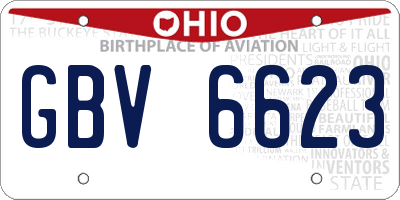 OH license plate GBV6623