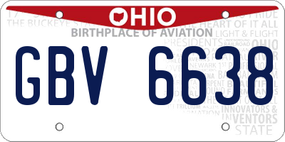 OH license plate GBV6638