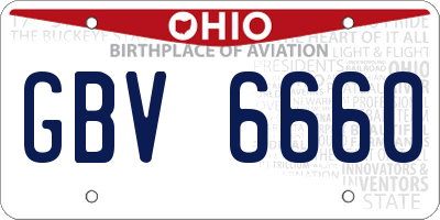 OH license plate GBV6660