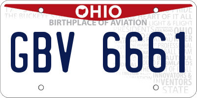 OH license plate GBV6661