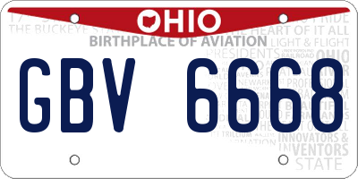 OH license plate GBV6668