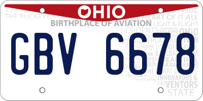 OH license plate GBV6678