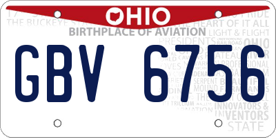OH license plate GBV6756