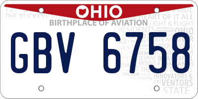 OH license plate GBV6758